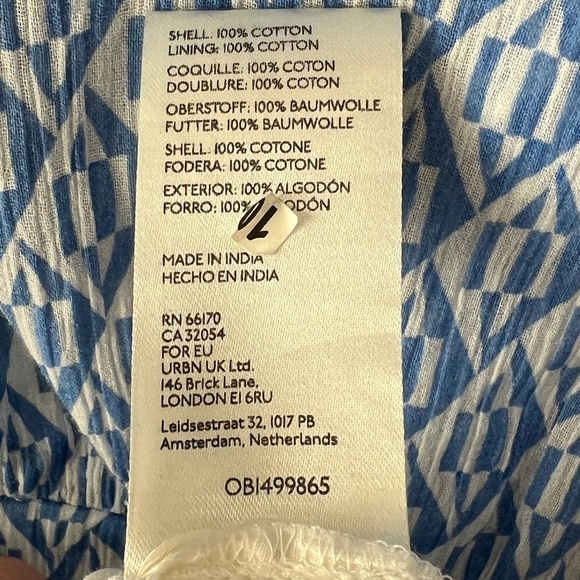 Free People Rillo Blue Cotton Beach Summer Shirtdress Size Medium NWT - Picture 11 of 11